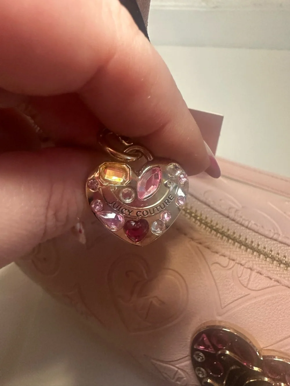 Juicy Couture New Glitzed Out Hobo Convertible Bag in Pink Clay Faux Leather
